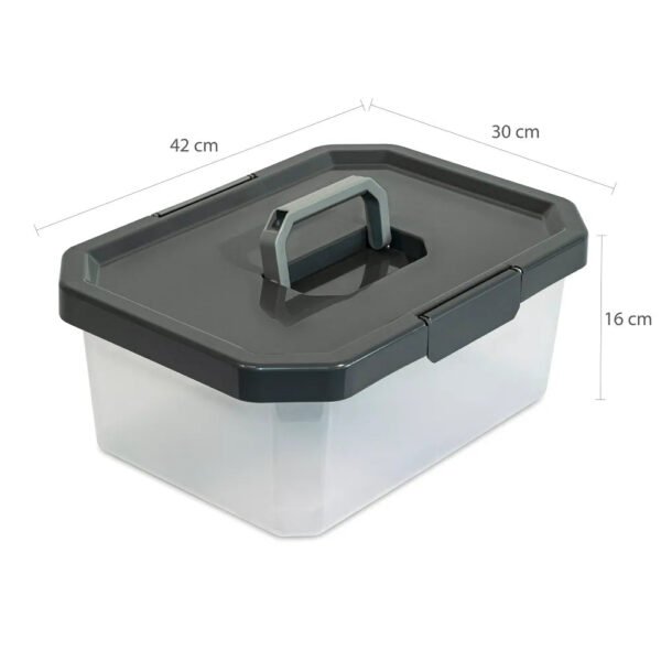 Caja Organizadora Estrabox con Manija 11L Natural-Gris